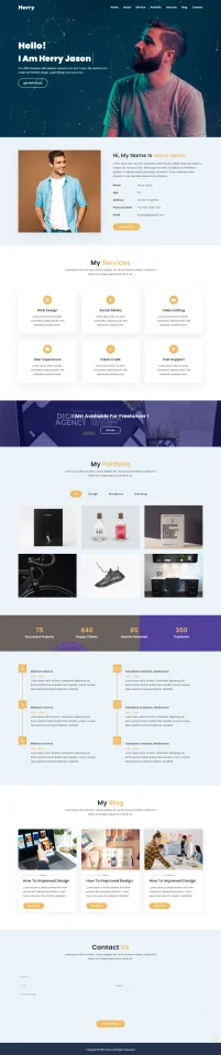 Herry Personal Portfolio HTML5 Template — screenshot 2
