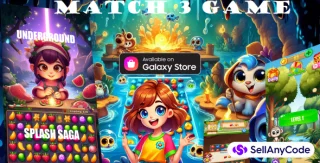 Match 3 Games: Underground Splash Saga Pop Mania **Unity Source Code**