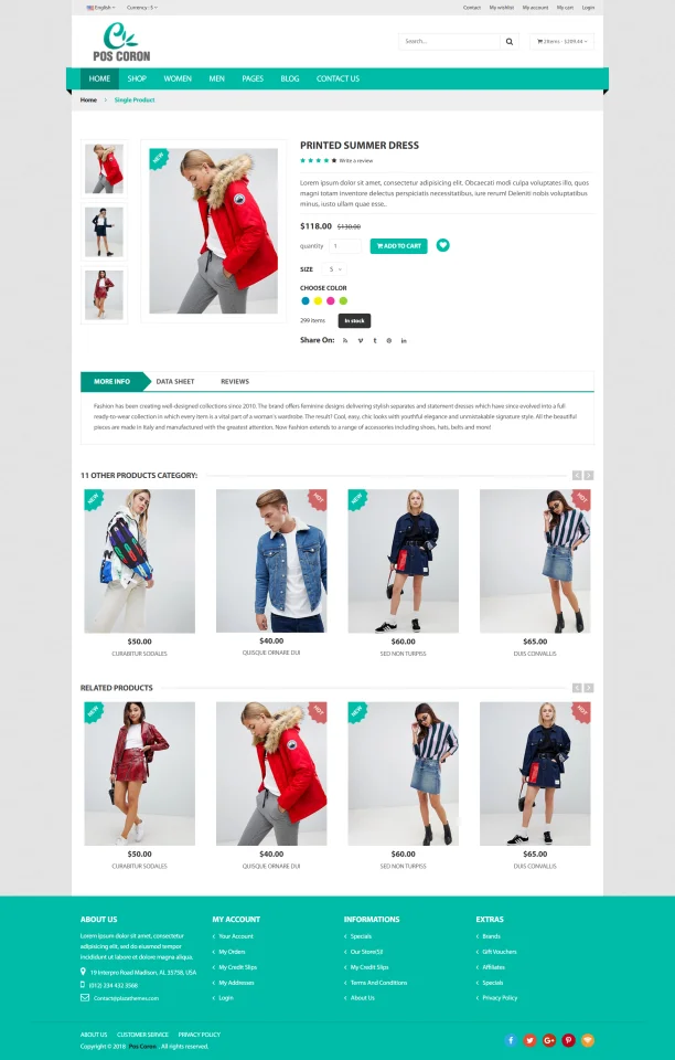 POS Coron Responsive HTML5 eCommerce Website Template with Full Pages — screenshot 3