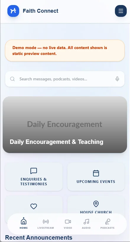 Faith Connect - Church Mobile App — screenshot 1
