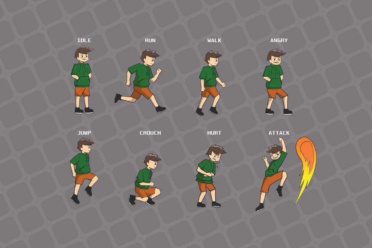 2D Platformer Character (Cool Kid) — screenshot 1