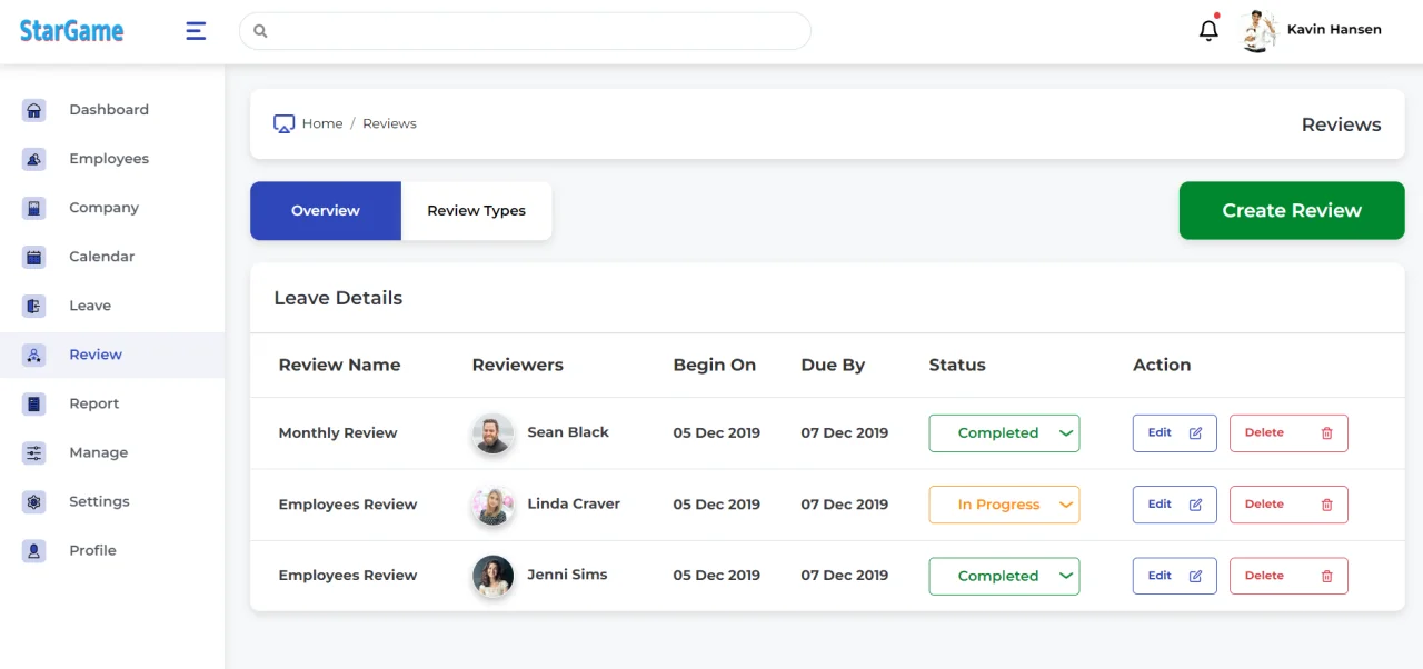 Dashboard - Human Resources Management in HTML — screenshot 3