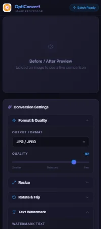 OptiConvert Pro - Batch Image Converter API — screenshot 3
