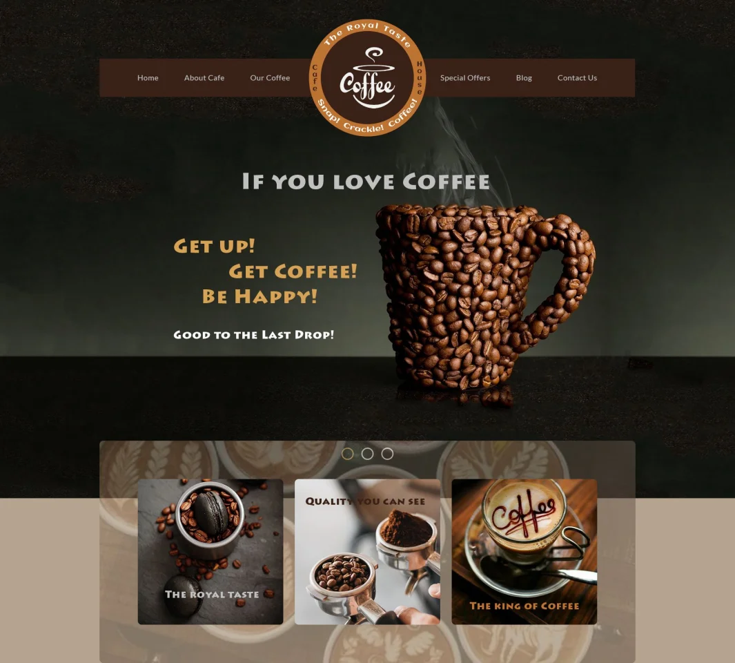 Cafe Coffee House - Coffee Shop PSD Template — screenshot 1