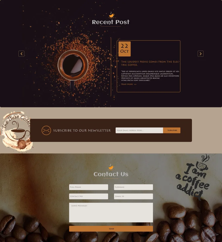Cafe Coffee House - Coffee Shop PSD Template — screenshot 4