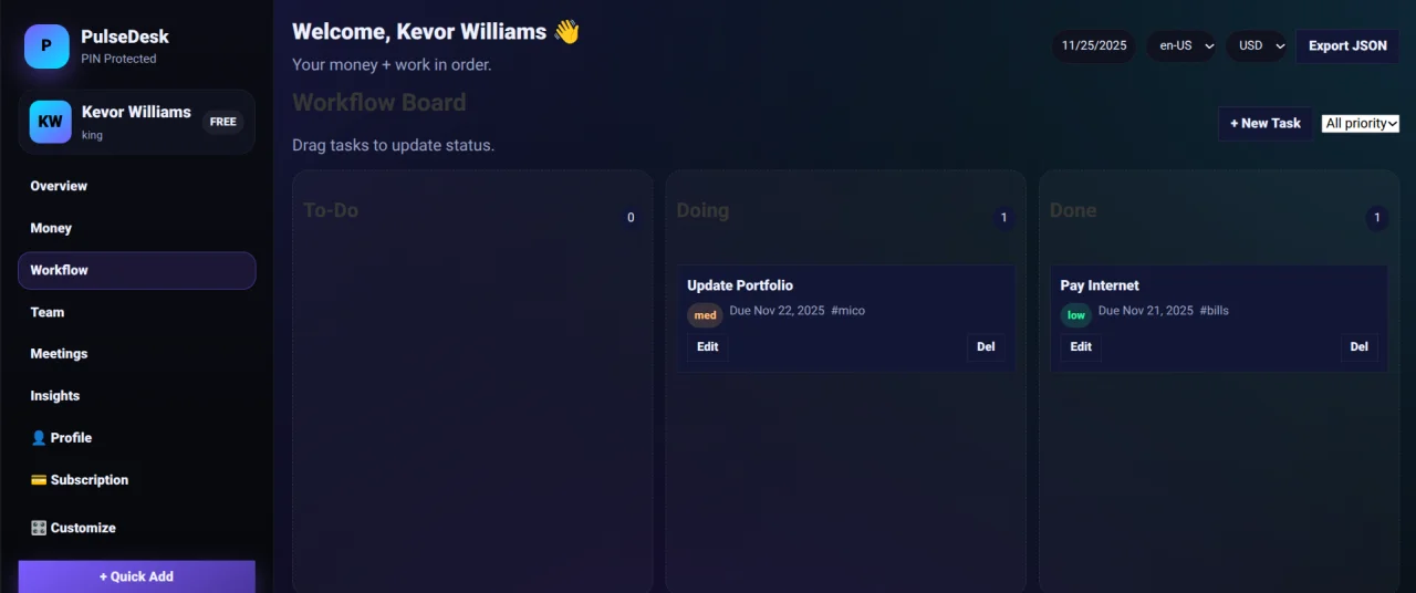 PulseDesk — screenshot 2
