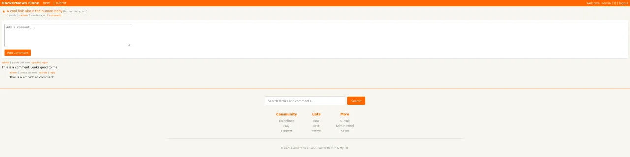 Hacker News Clone — screenshot 5