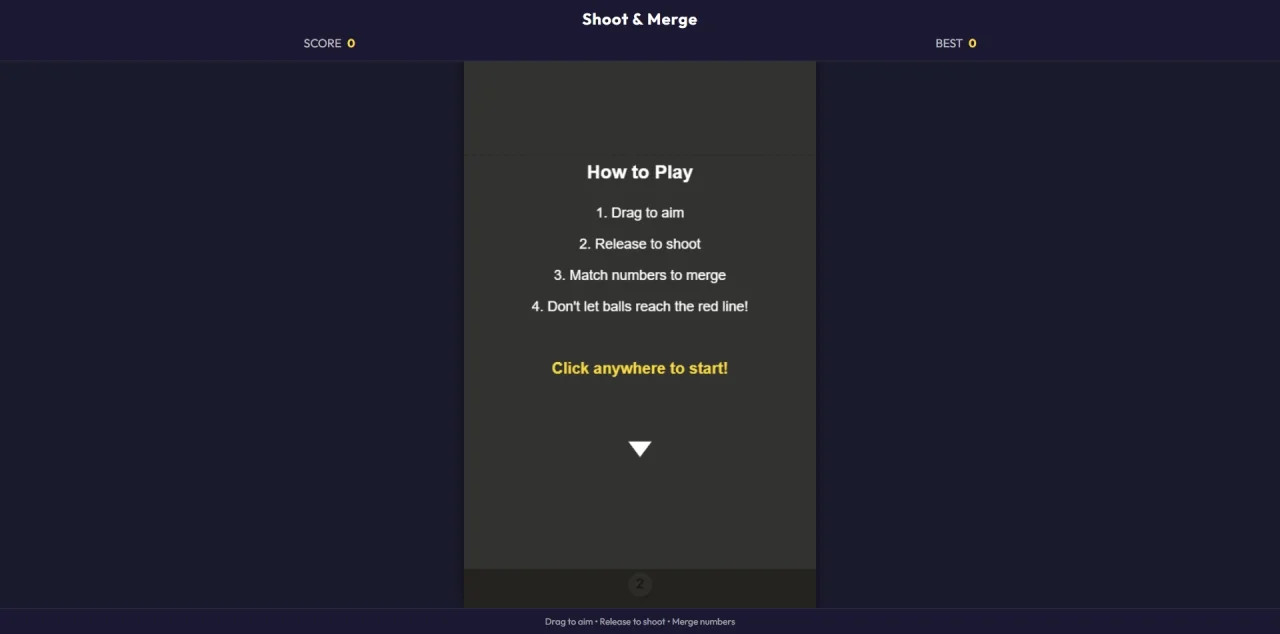 Shoot & Merge 2048 Ball Shooter (HTML5 + Unity) — screenshot 2