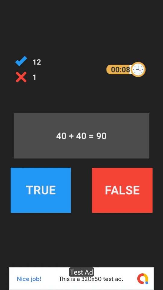 Math Quiz (Unity+AdMob+Android+iOS) — screenshot 3