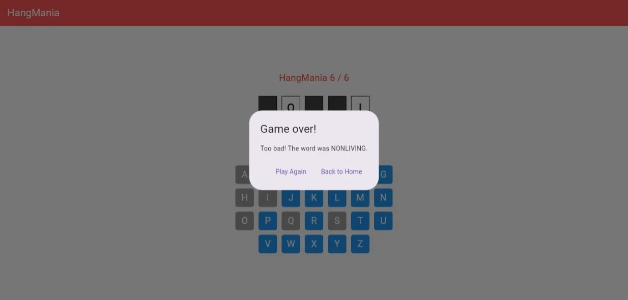 Hangmania - Classic Word Puzzle Game (Flutter + AdMob) — screenshot 4