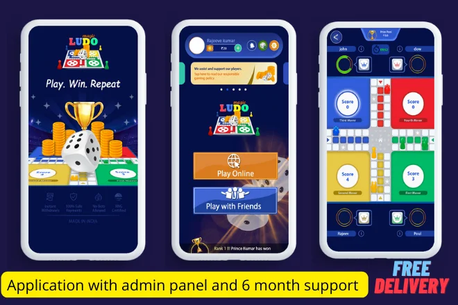 Ludo Magic Tournament Real Money Earning Android App with Admin — screenshot 1