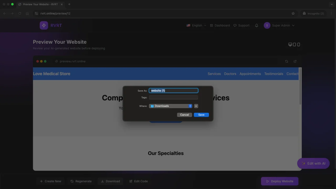 Rvrt - AI-Powered eCommerce Website, Blog & Store + App Creator (Multi-Tenant, Multi-Database, Multi-Domain SaaS) — screenshot 8