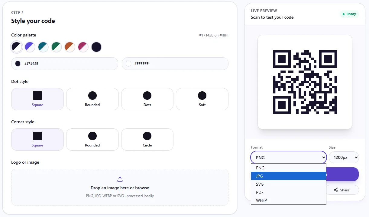 QR Modern QR Code Generator Website — screenshot 4