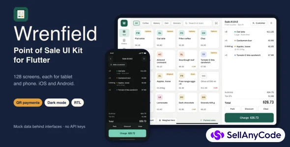 Wrenfield - Point of Sale UI Kit for Flutter — cover