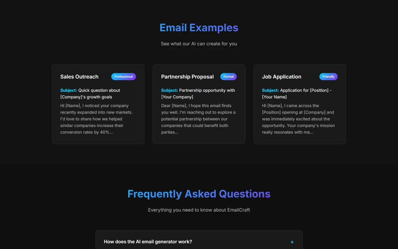 AI Email and Message Generator Web Tool — screenshot 4