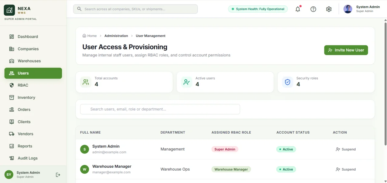 NexaWMS Enterprise Warehouse Management System — screenshot 3