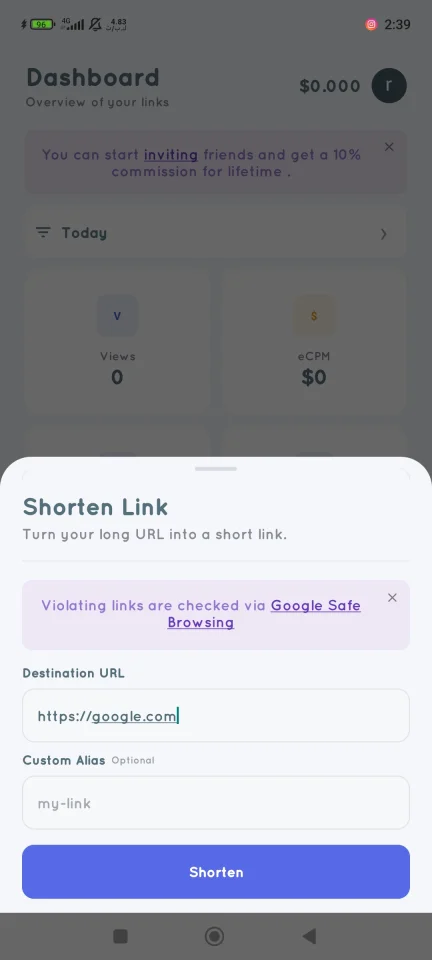 Shortnao - Shorten Your Links — screenshot 5