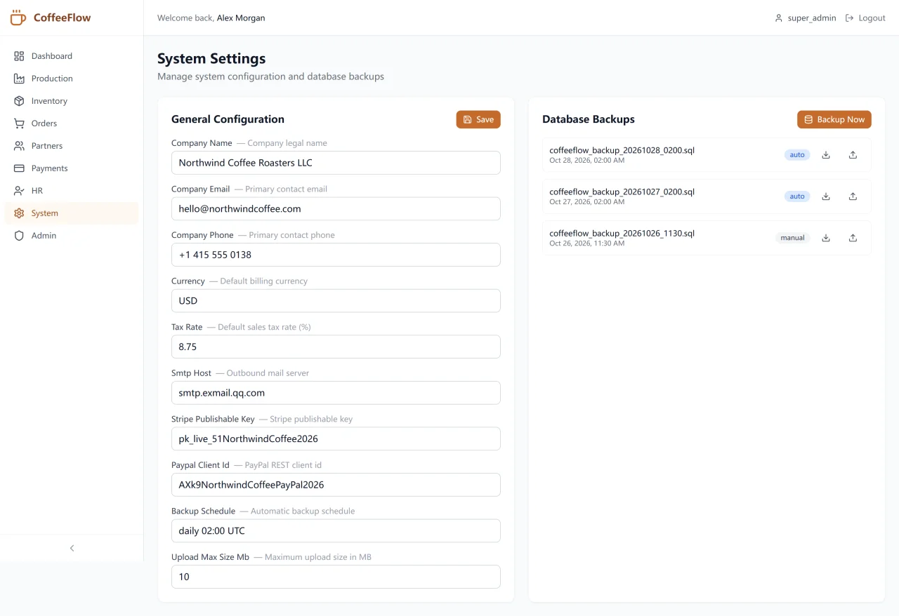 CoffeeFlow ERP — screenshot 9