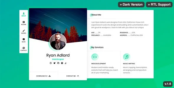 RyanCV - Resume WordPress Theme — screenshot 3