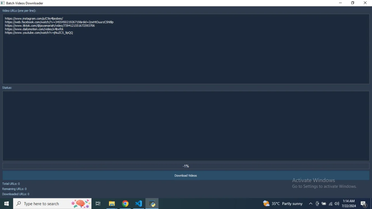 All in One Batch Videos Downloader — screenshot 1