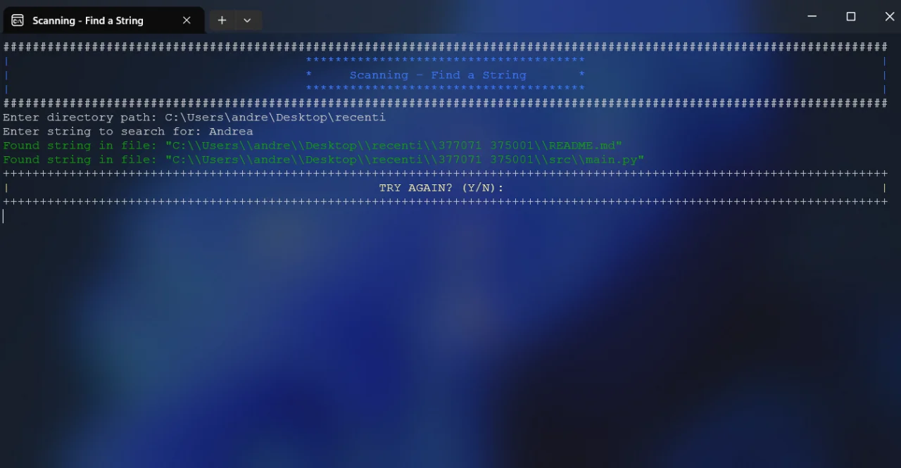 String Search Tool — screenshot 2