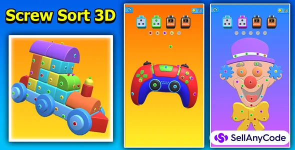 Screw Sort 3D Puzzle Game Unity Source Code