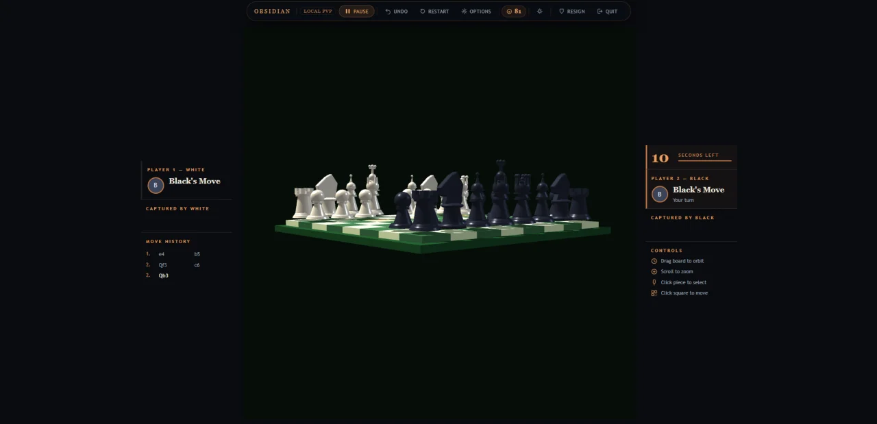 Obsidian Chess | 3D HTML5 Multiplayer Chess Game — screenshot 8