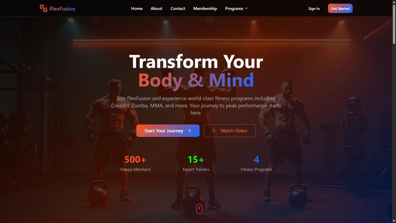 Gym Website Source Code — screenshot 1