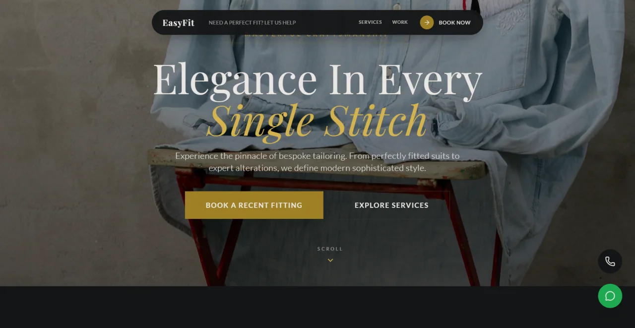 EasyFit Tailors Modern Tailoring & Clothing Shop Website — screenshot 1