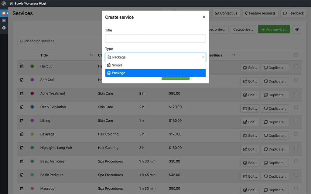 Bookly Packages (Add-on) — screenshot 1