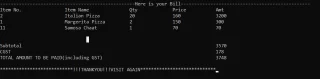 Cafe Billing System
