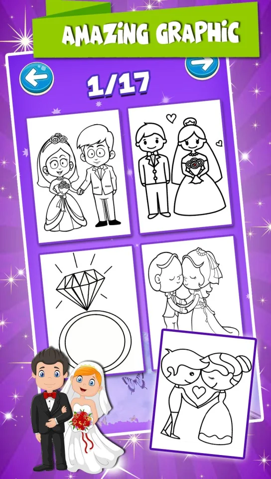 Bride and Groom Wedding Coloring Pages Game — screenshot 4