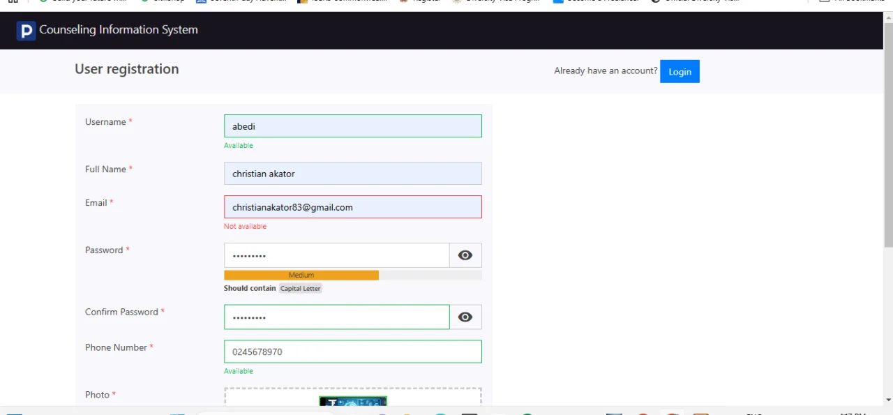 Counselling Information System — screenshot 5