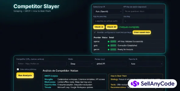 ForgingRivalry AI -Self Host SWOT Report Generator
