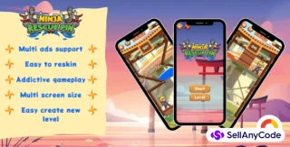 Ninja Rescue Pin - Android Unity Puzzle Pull Pin - Multiple Ads Support