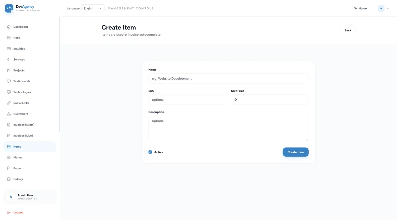 Digital Agency Management System — screenshot 5