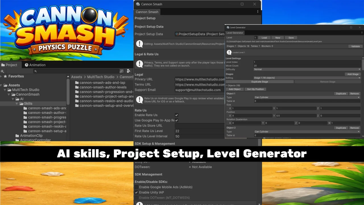 Cannon Smash - 1000 Levels Editor Unity Code — screenshot 4