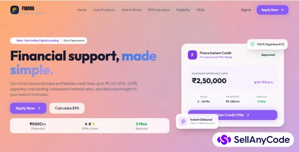 Finora - Complete Loan Management & Digital Lending — cover