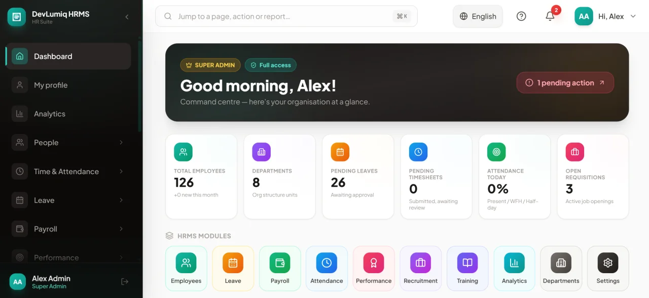 DevLumiq HRMS Next.js HR Management System — screenshot 8