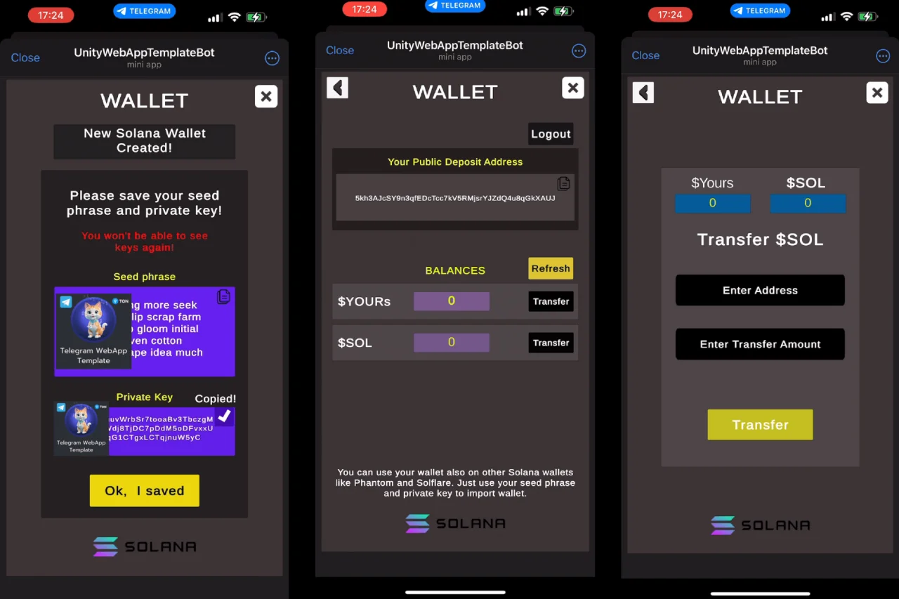 Telegram WebApp Template Unity — screenshot 1