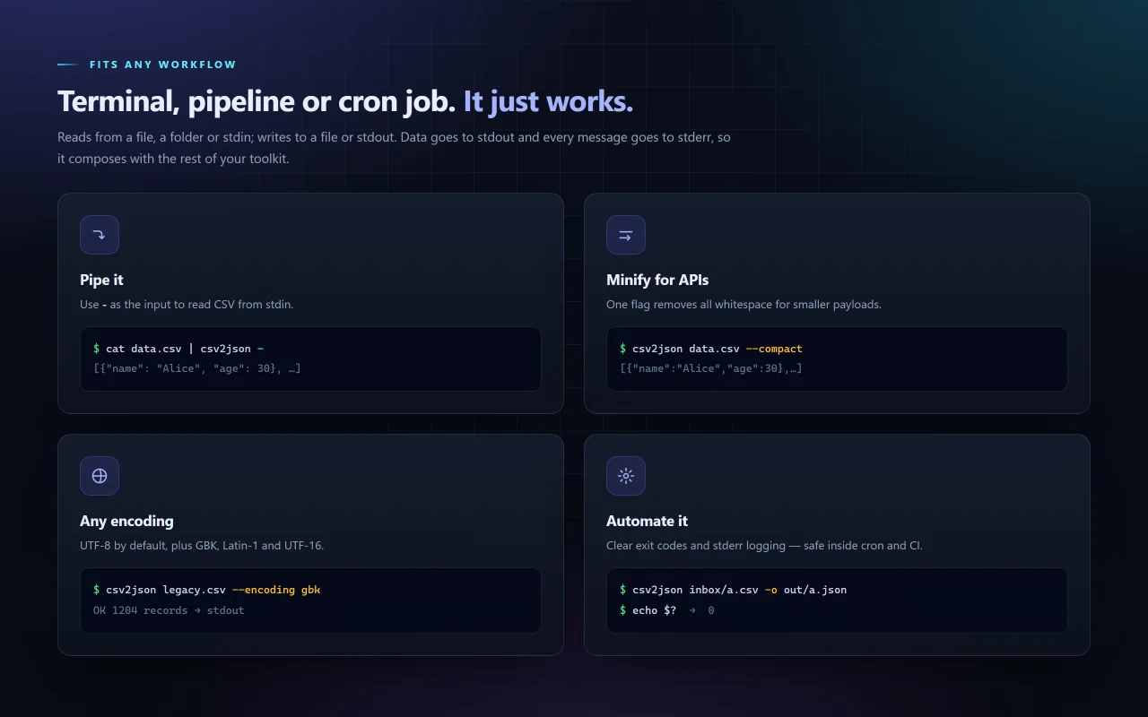 CSV2JSON CSV to JSON Batch Converter — screenshot 4