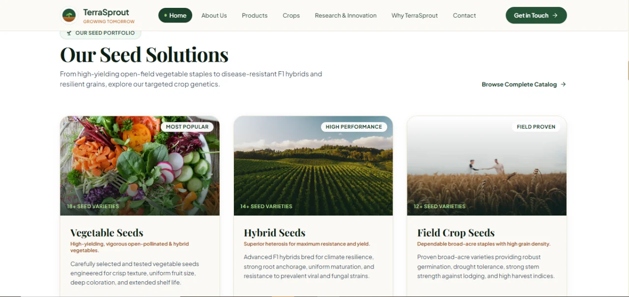 TerraSprout Seed Company Website Template — screenshot 3