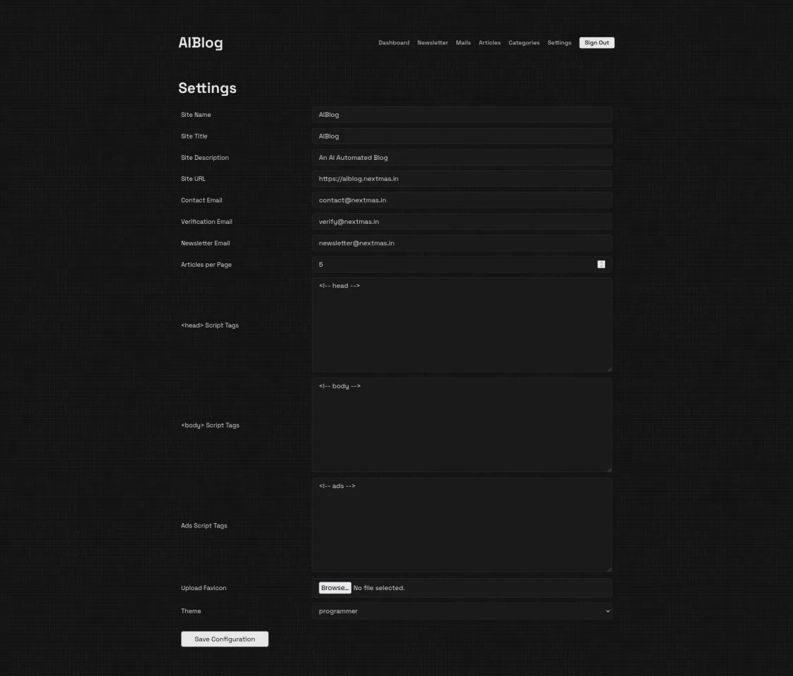 AIBlog PHP Script — screenshot 4