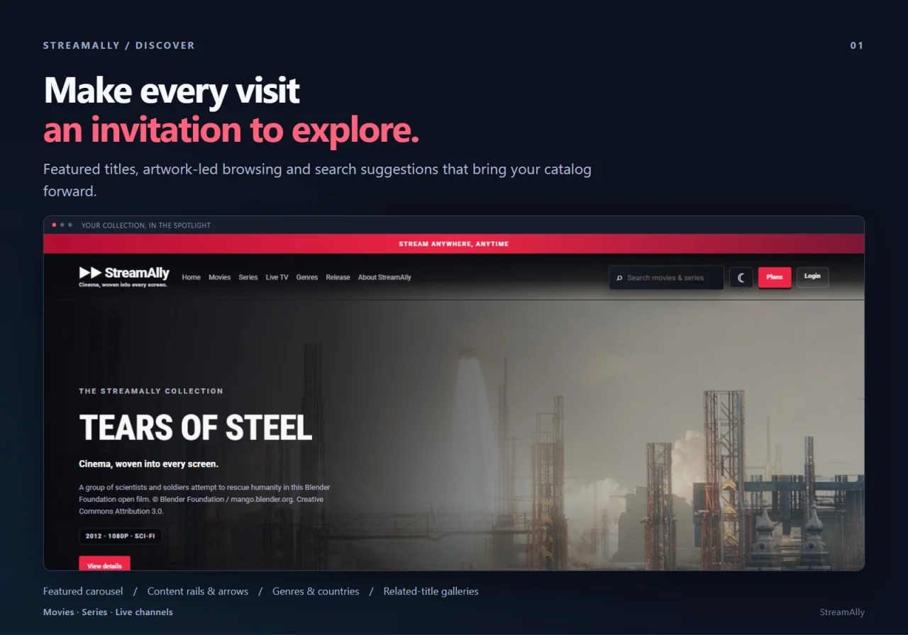 StreamAlly - OTT, Movies & Live Video Streaming Platform — screenshot 2