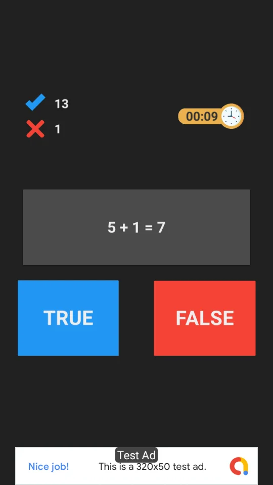 Math Quiz (Unity+AdMob+Android+iOS) — screenshot 4