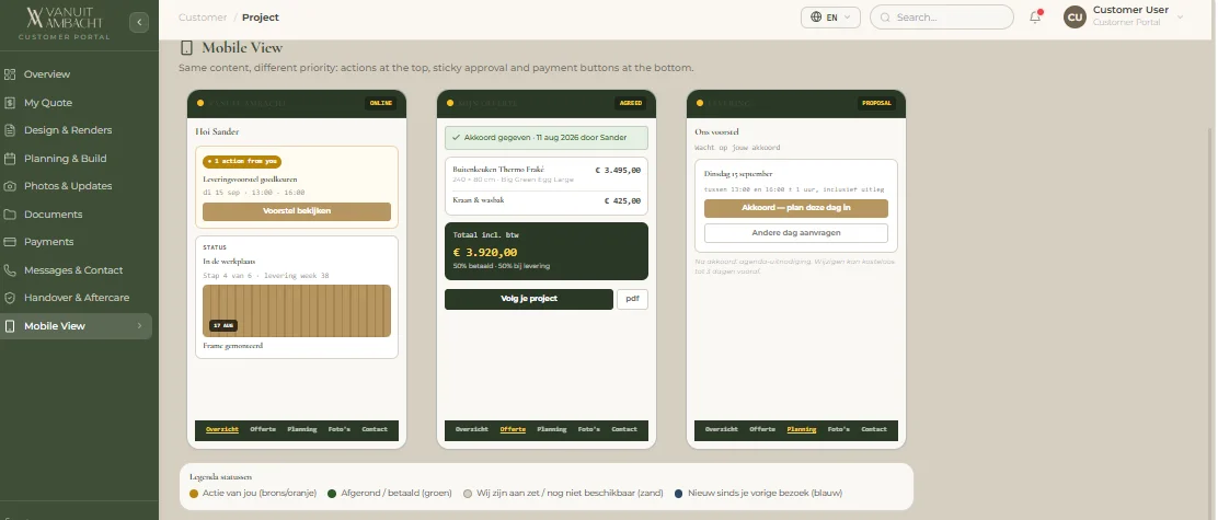 Vanuit Ambacht Luxury Outdoor Living CRM & SaaS Management Portal — screenshot 9