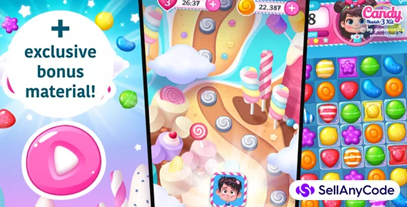 Candy Match 3 Kit + PSD Sources Pack — cover
