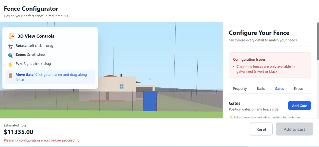 Fence Configuration Tool (3D) — screenshot 1