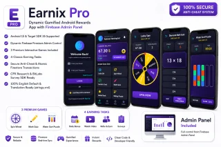 Earnix Pro - Android Earning App with Admin Panel (Spin, Scratch, Task)