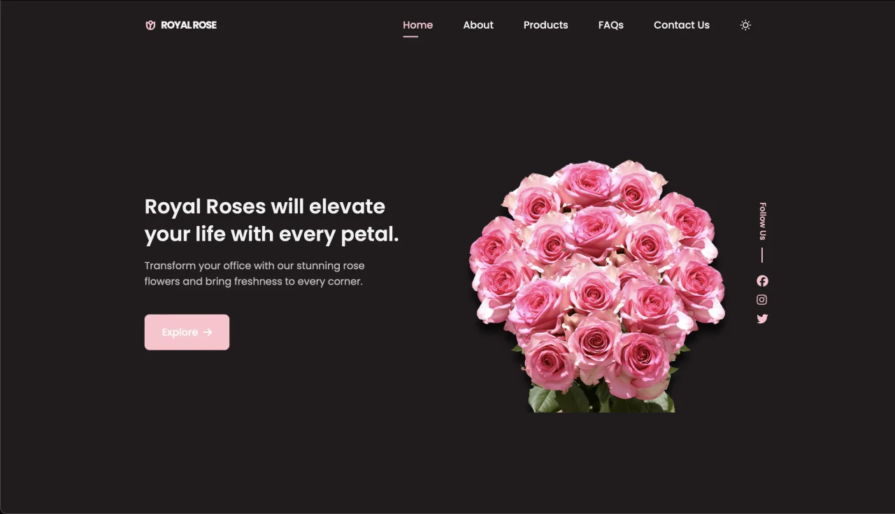 Responsive Flower Shop HTML Landing Page Website Template — screenshot 1